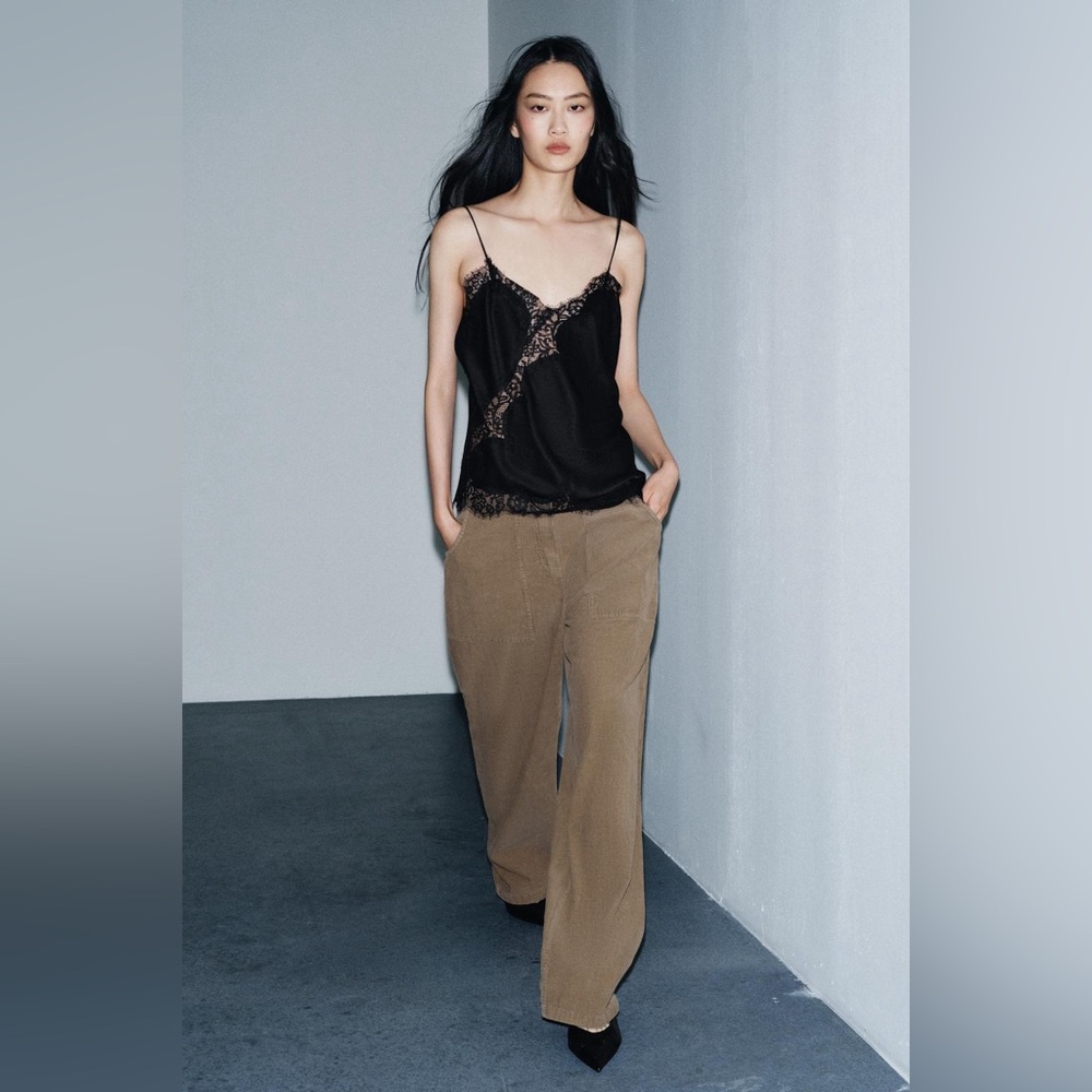 Sold NWT Zara STRAIGHT CORDUROY PANTS WITH POCKETS ZW COLLECTION